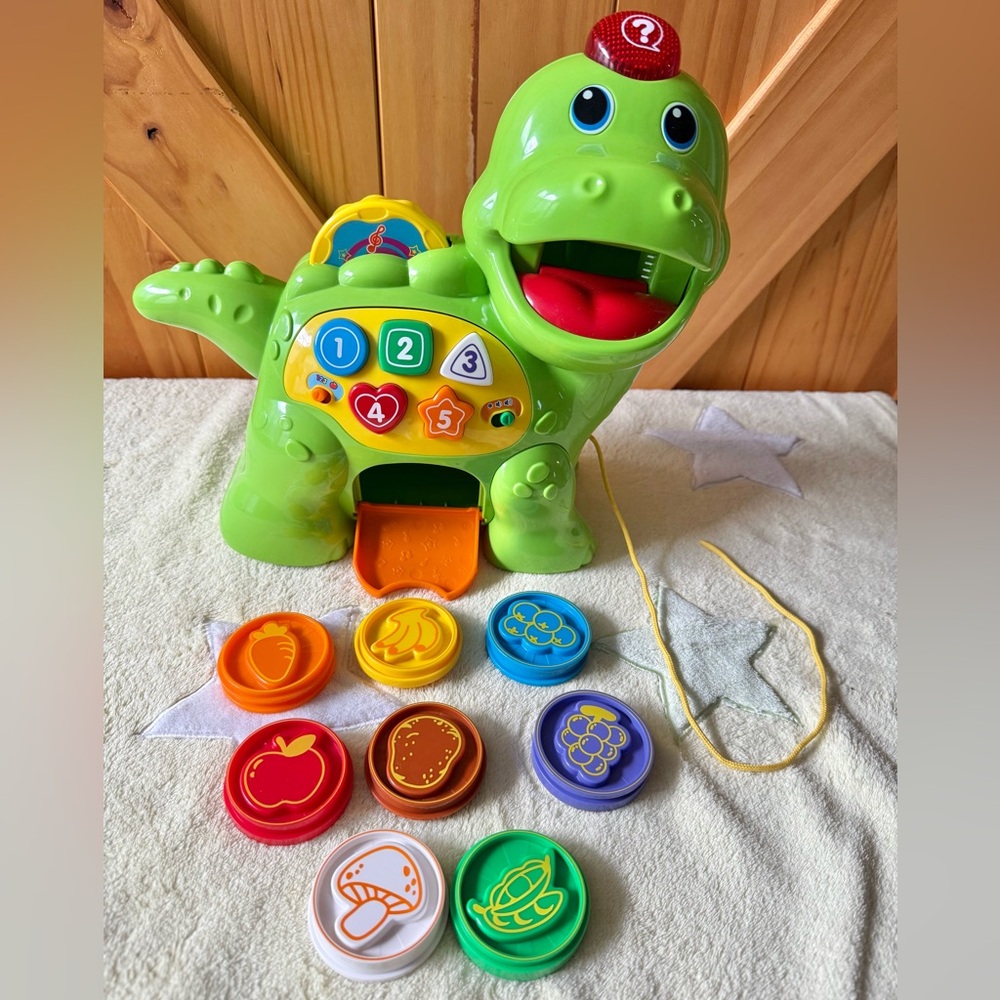 VTech Baby Feed Me Dino Musical Baby Toy with Numbers Counting Music & Shapes